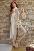 Lindin Linen Blend Kimono Top Washed Sandstone